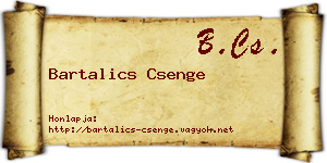 Bartalics Csenge névjegykártya